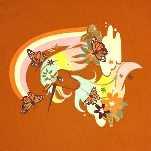 Orange Butterfly Unicorn Long sleeve T-shirt Cat & Jack size XL 14/16